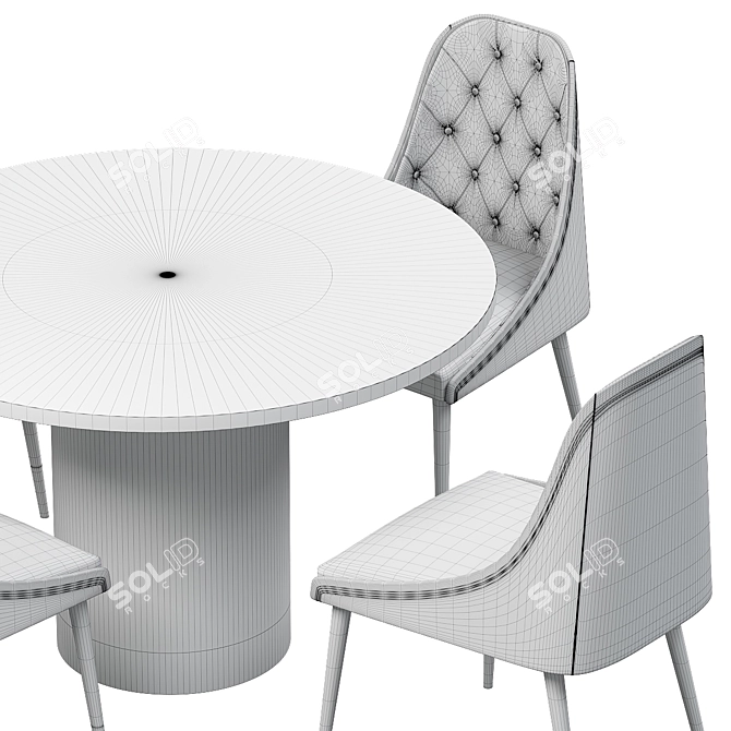 Beedle Chair & Ontario Dining Table  Modern Style Furniture Set 3D model image 5