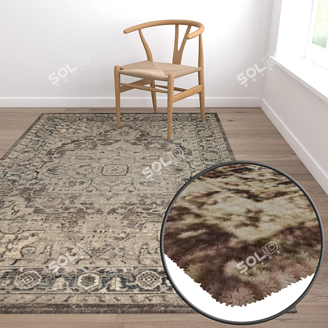 Luxury Carpet Set: High-Quality Textures - 3 Variants 3D model image 5