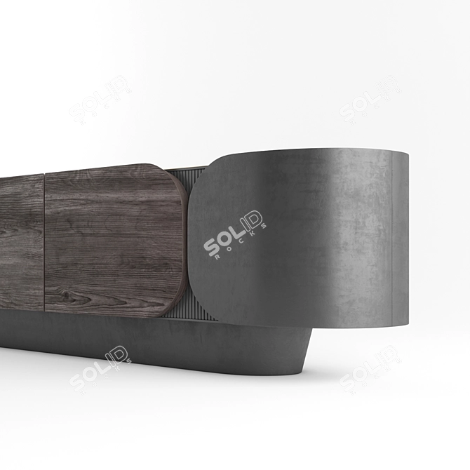 Minimalist Modern Bojy Low Console 3D model image 2