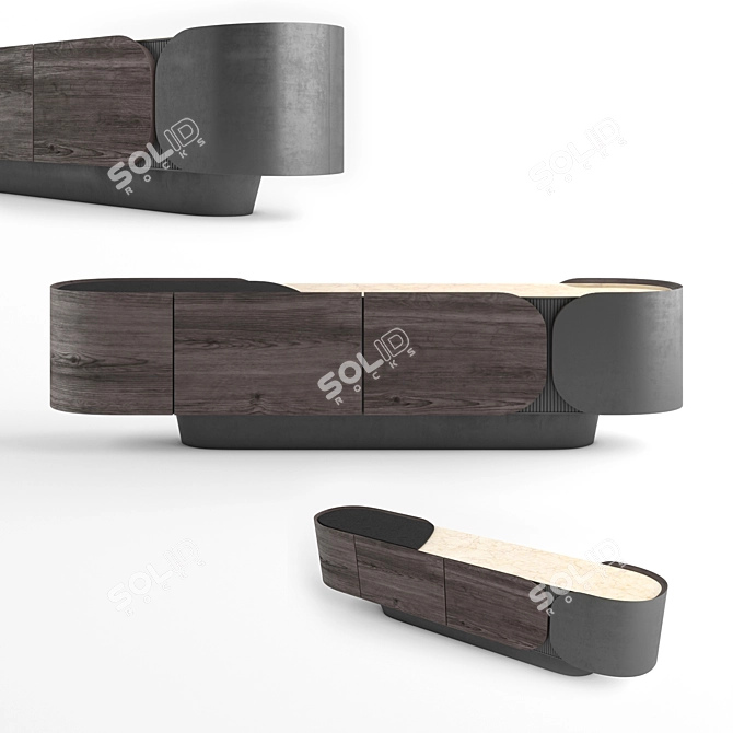 Minimalist Modern Bojy Low Console 3D model image 7