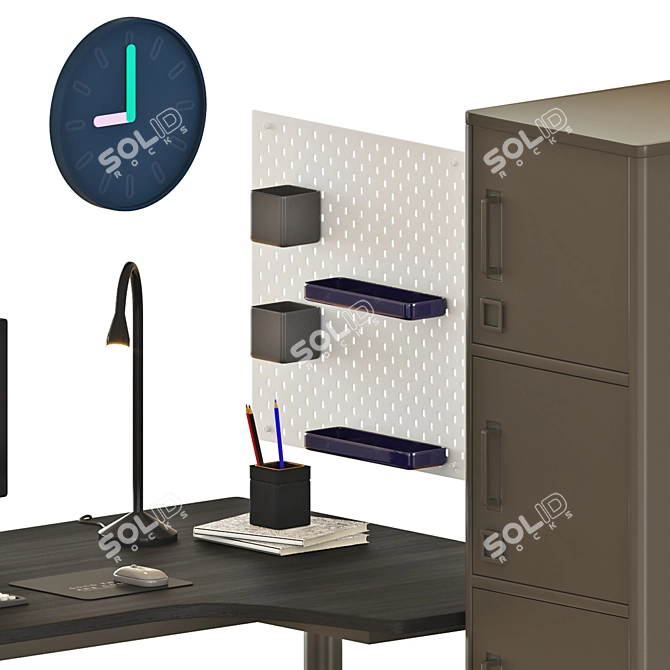 Sleek BEKANT Corner Desk Set 3D model image 3