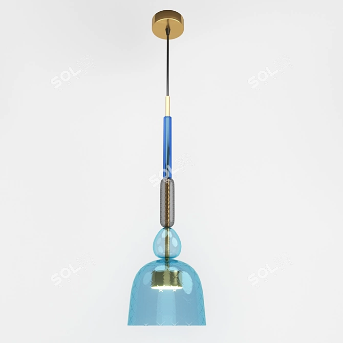 Contemporary Brass Pendant Light 3D model image 1