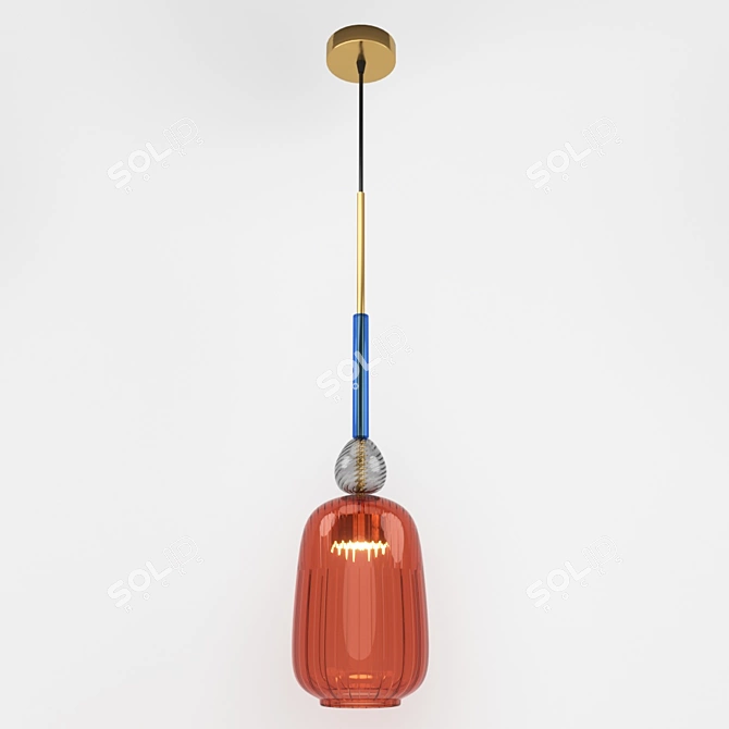 Modern Brass Pendant Light 3D model image 1