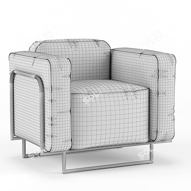 Milani Cocktail Leather Armchair 3D model image 2