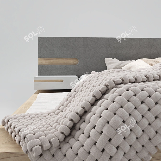 Sleek & Stylish Modern Bed 3D model image 2