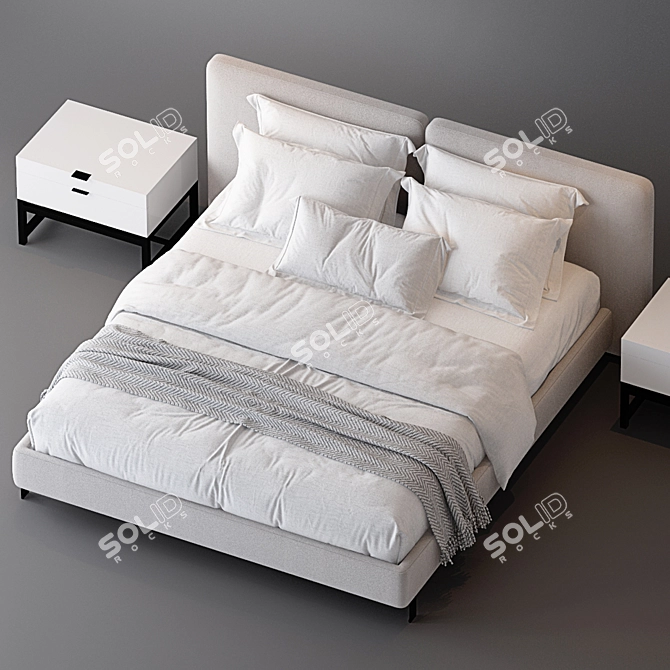 Minimalistic Tatlin Bed by Minotti 3D model image 2