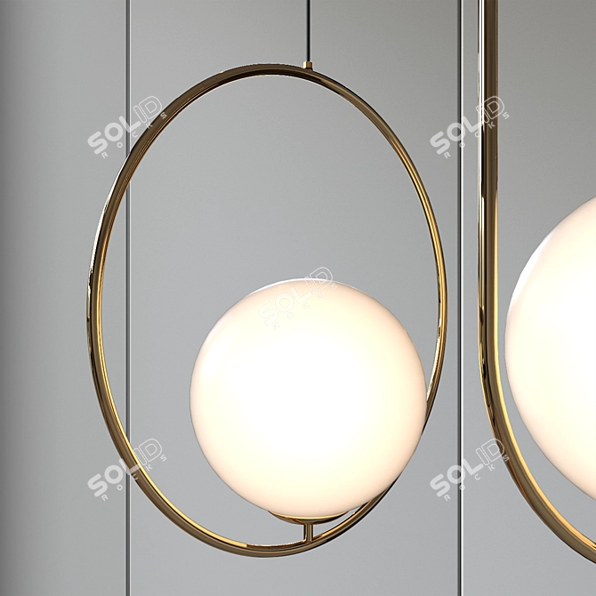 Elegant Gold Pendant Lamp 3D model image 5