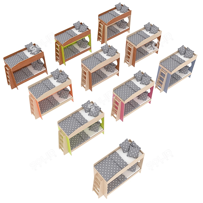 Legenda K10 + LP09: Stylish Modular Kids Bed 3D model image 4