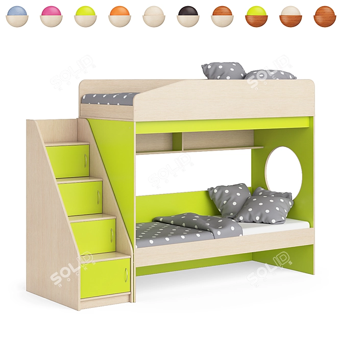 Legenda K10 + LY10 Modular Children's Loft Bed 3D model image 6