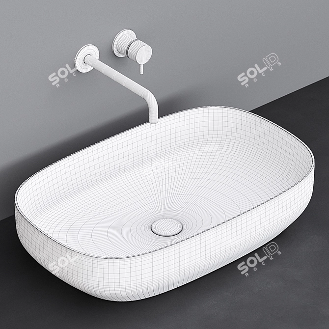 Modern Sink Set: VALLONE PEYTO I & Nero 05 3D model image 2