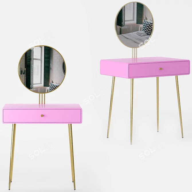 Elegant Dressing Table Tocador 3D model image 1