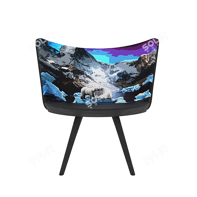 Winter Embroidery Chair 3D model image 2