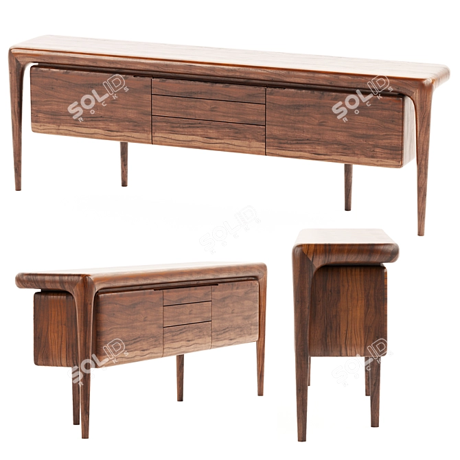 Elegant Latus Wooden Sideboard 3D model image 1