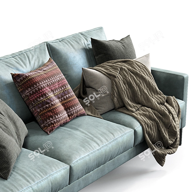 LUCA Leather Sofa: Modern Comfort and Style 3D model image 2