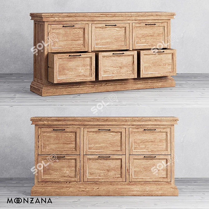 Replica Oak Chest of Drawers | Moonzana 3D model image 2