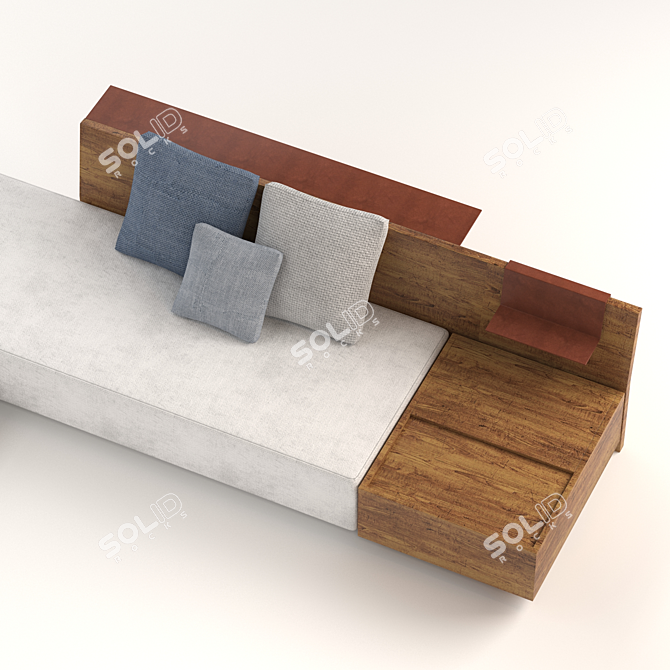 Modern Wood-backed Sofa+ in Fabric 3D model image 4