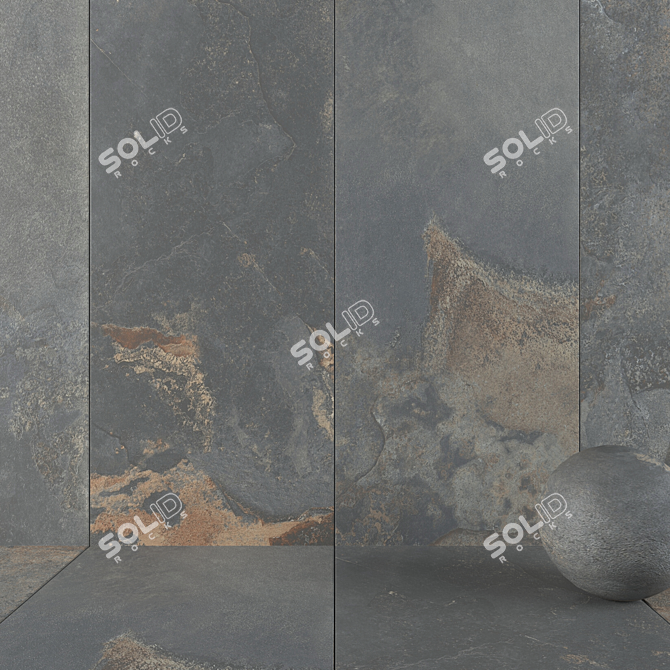 Kayah Rust Stone Wall Tiles 3D model image 1