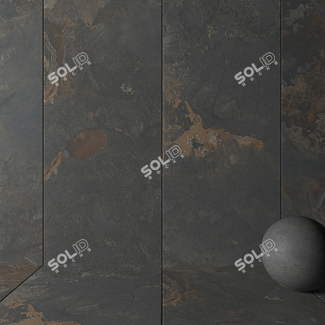 Rustic Stone Wall Tiles: Kayah Collection 3D model image 2