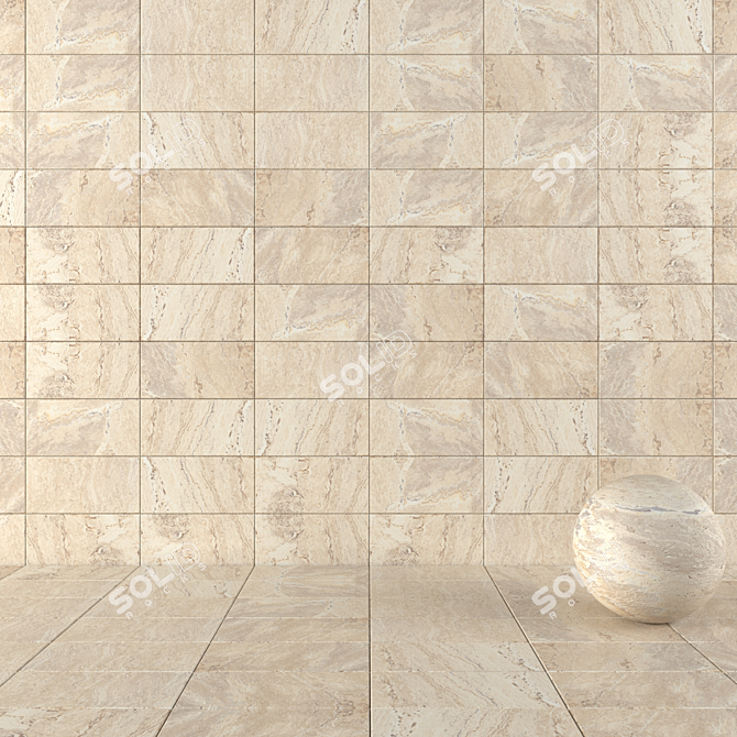 Antico Sand Stone Wall Tiles 3D model image 1