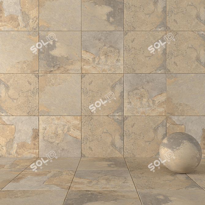 Kayah Autumn Stone Wall Tiles 3D model image 1