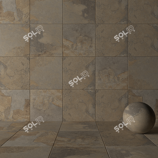 Kayah Autumn Stone Wall Tiles 3D model image 3