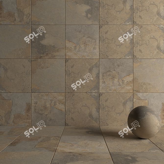 Kayah Autumn Stone Wall Tiles 3D model image 4