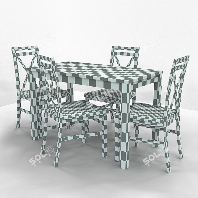 Halmar KSAWERY Table with DARIUSZ Chair Set 3D model image 3