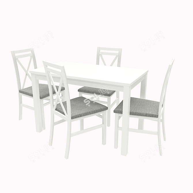 Halmar KSAWERY Table with DARIUSZ Chair Set 3D model image 4