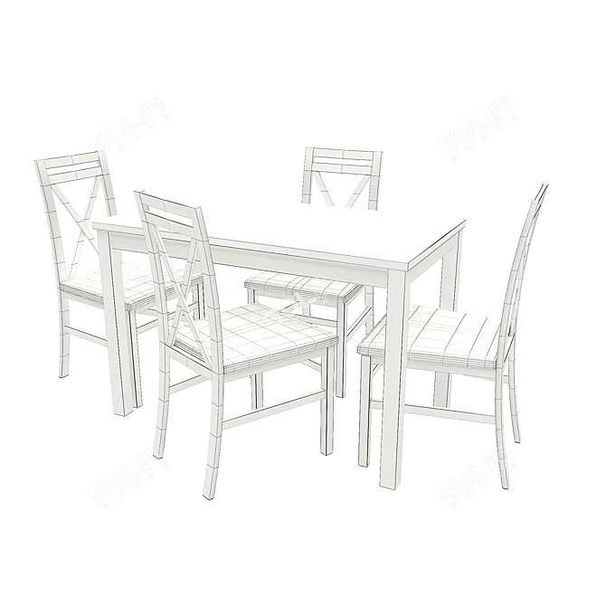 Halmar KSAWERY Table with DARIUSZ Chair Set 3D model image 5