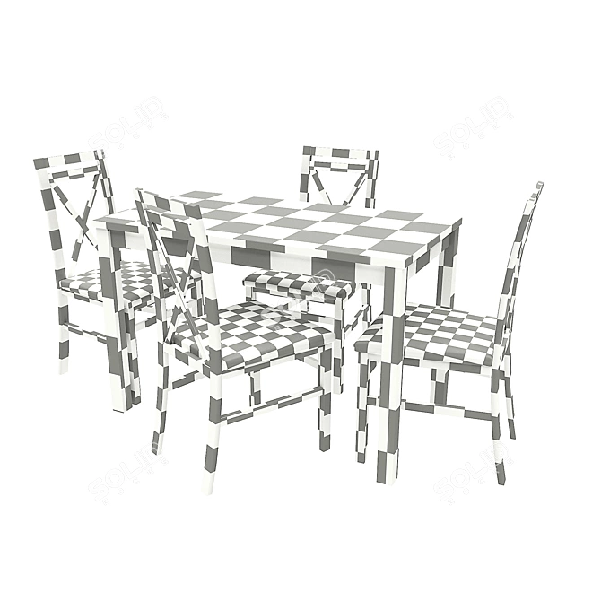 Halmar KSAWERY Table with DARIUSZ Chair Set 3D model image 6