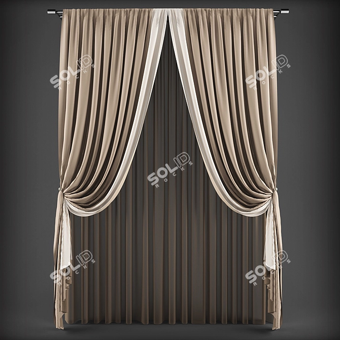 Elegant Curtain Set 3D model image 1