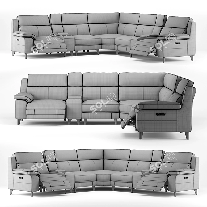 Boulevard Plush Modular Sofa 3D model image 2