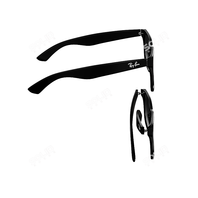 Classic Style RayBan Sunglasses 3D model image 4