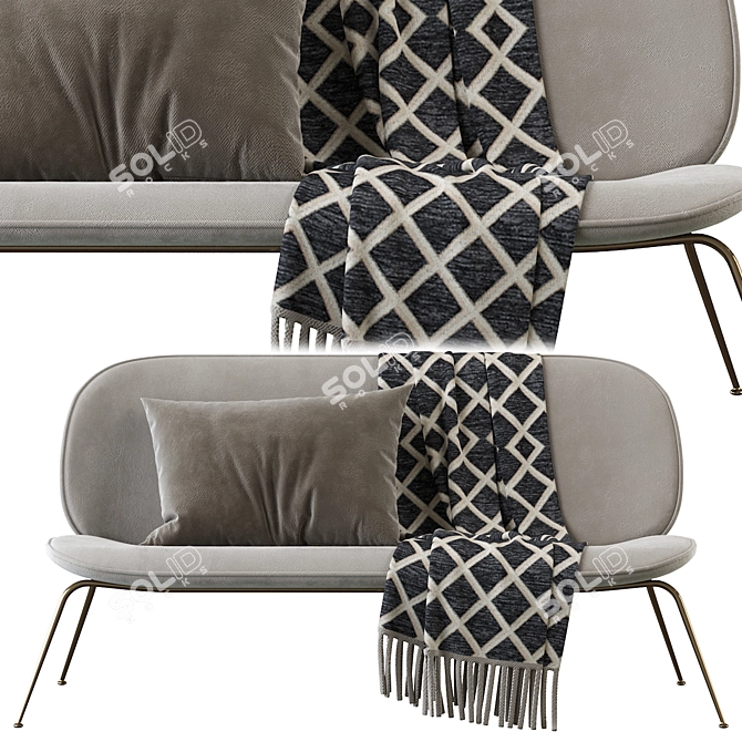 Sleek Gubi Beetle Sofa: Luxurious Comfort 3D model image 2