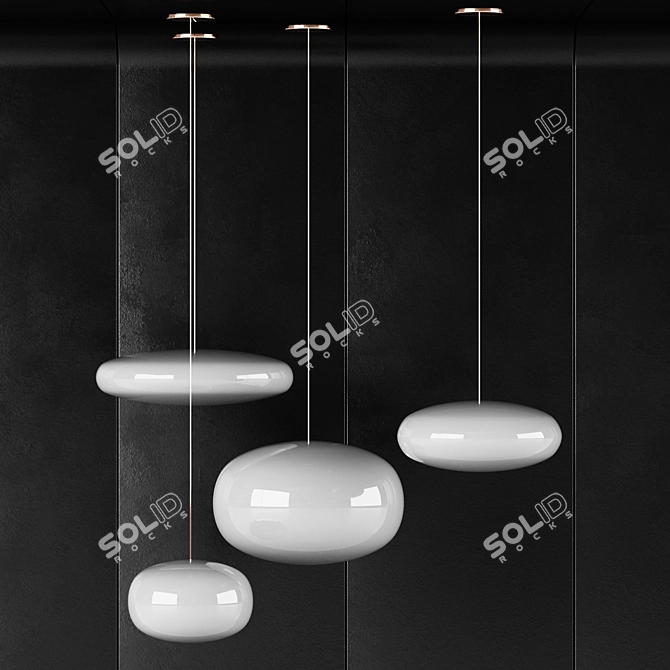 Spherical Pendant Light Set 3D model image 4