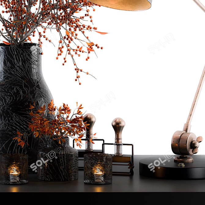 Berry Branches Decor Set 3D model image 2