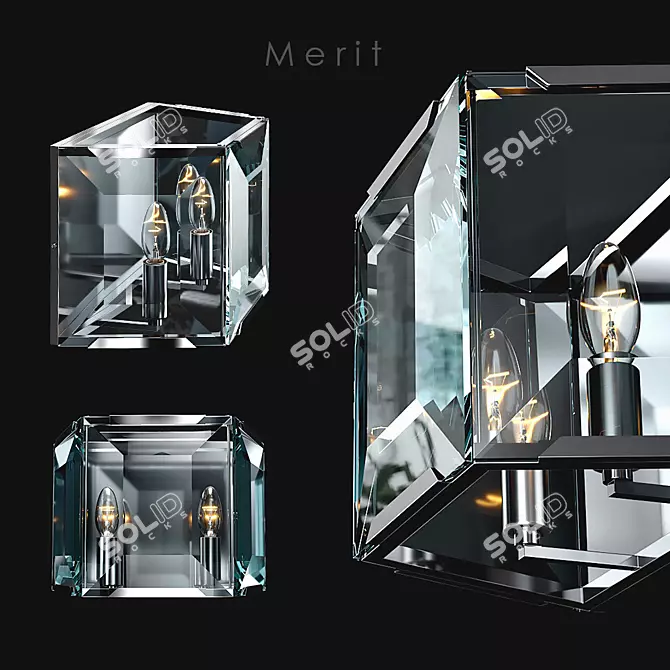 Modern Glass Chrome Pendant 3D model image 1