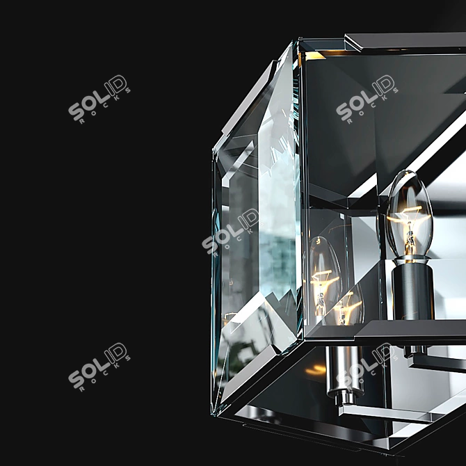 Modern Glass Chrome Pendant 3D model image 3