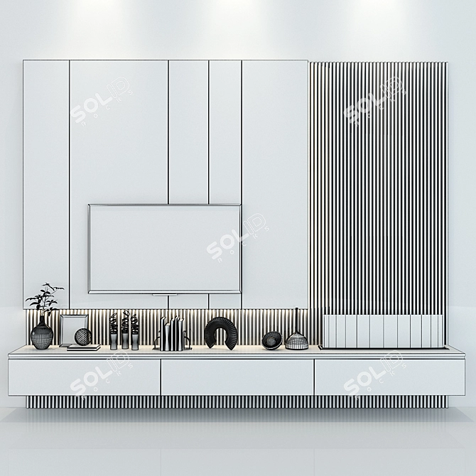 Modern TV Shelf 0176 3D model image 3