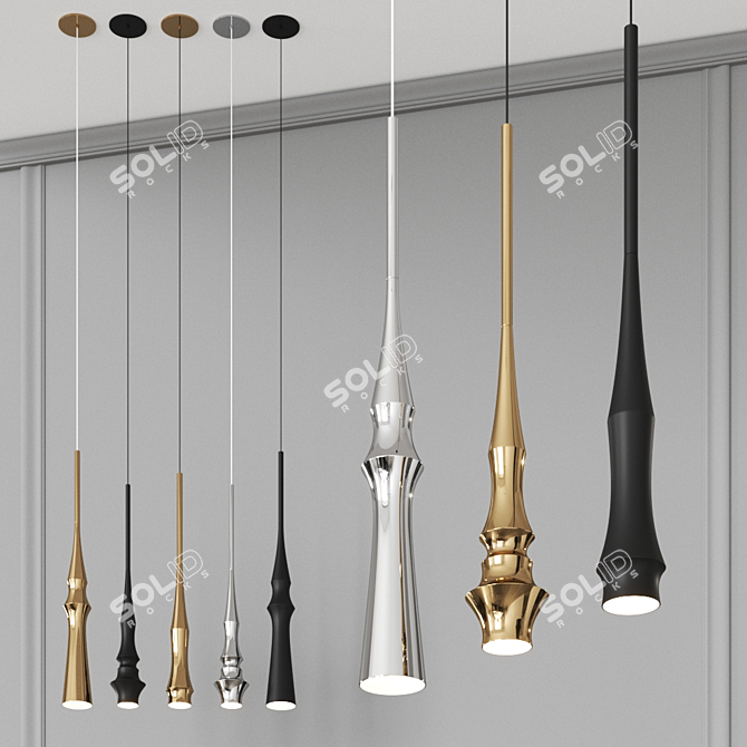 Elegant Slend Pendant Lamp by Bover 3D model image 1