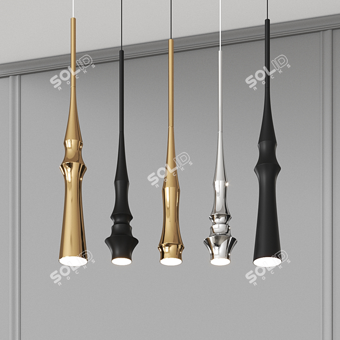 Elegant Slend Pendant Lamp by Bover 3D model image 3
