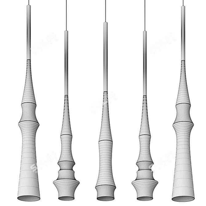 Elegant Slend Pendant Lamp by Bover 3D model image 4