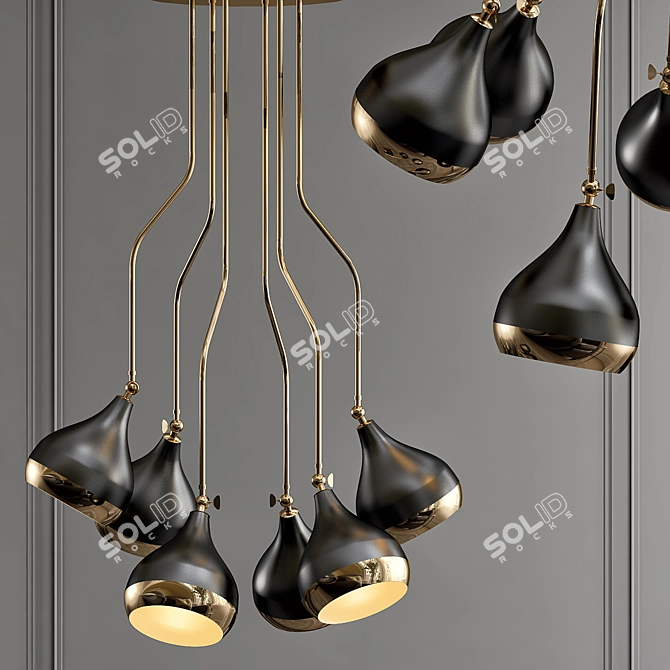 Elegant Hanna Suspension Light 3D model image 1