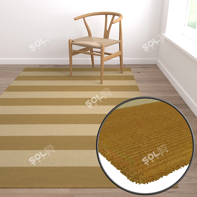 Luxury Rug Set: High-Quality Textures for Close-up and Long-shot Views 3D model image 5