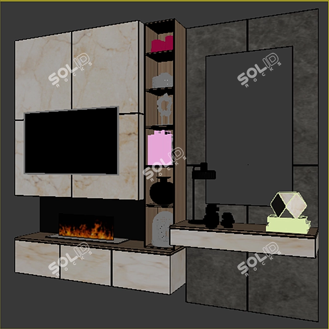 Modern Bedroom TV Stand - Stylish and Functional 3D model image 2