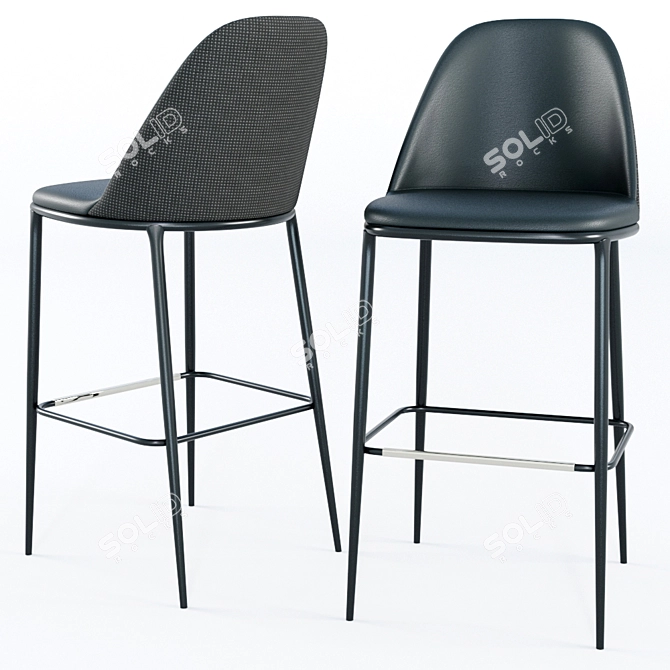 Midj Lea H75 M TS Stool: Elegant Seating Solution 3D model image 1