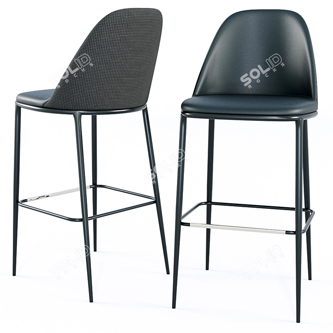 Midj Lea H75 M TS Stool: Elegant Seating Solution 3D model image 5