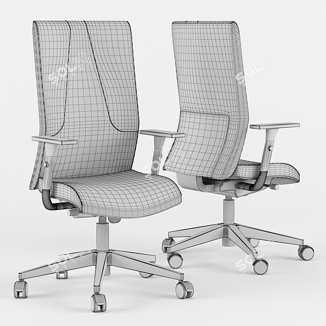 Milani Lex Presidenziale High Back Executive Chair 3D model image 2