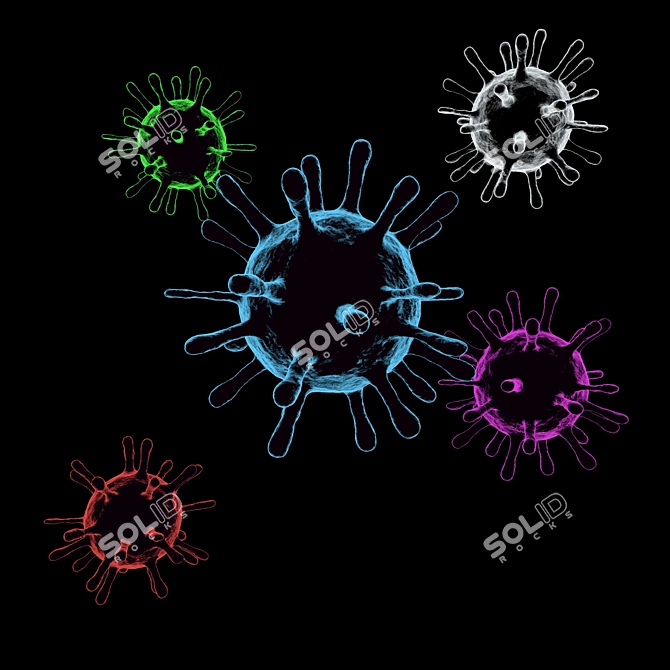 3D Virus Cell Model - 4 Colors 3D model image 5