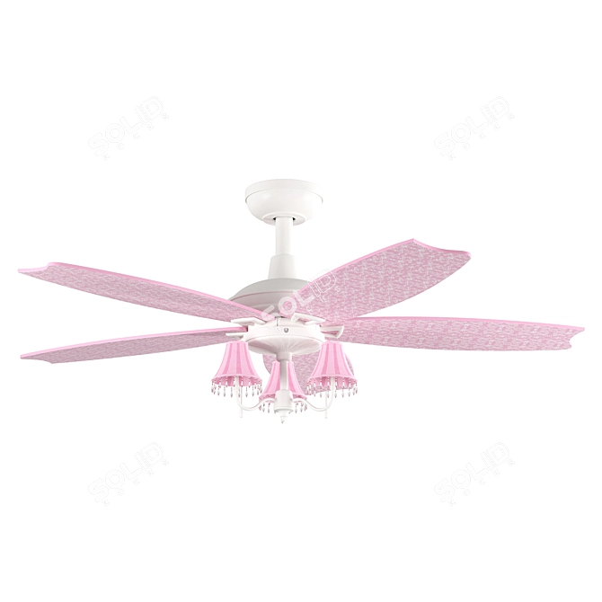 Sakura Modern Fan + Lights 3D model image 1